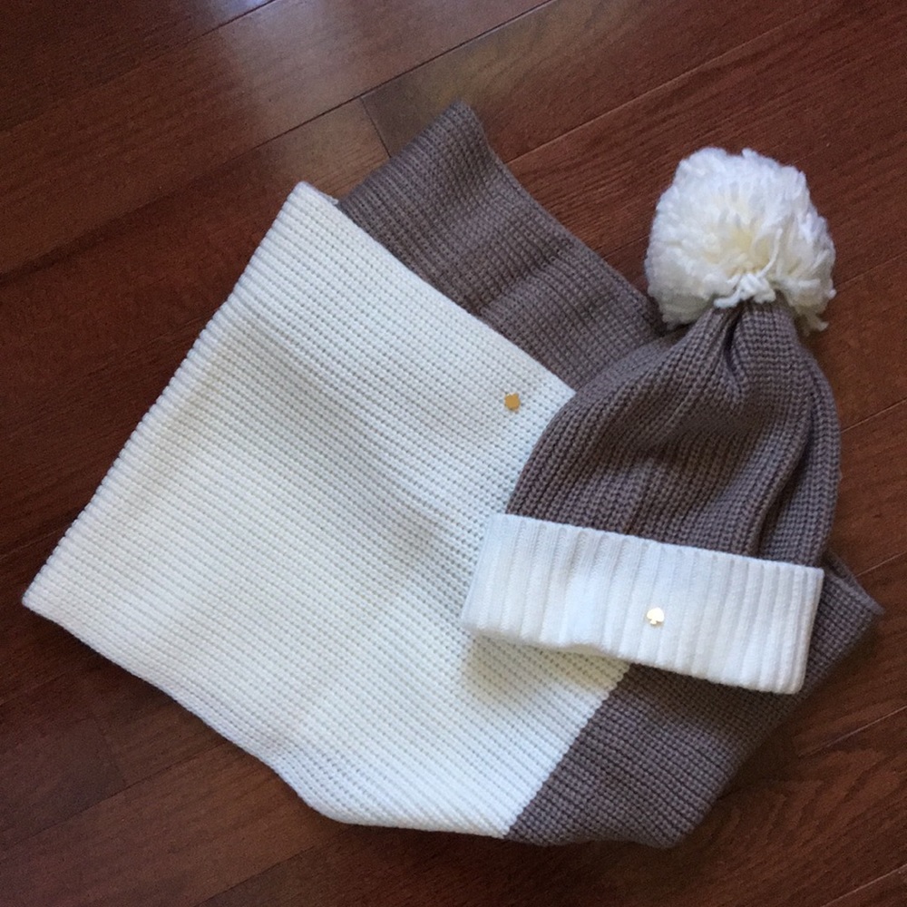 NWOT: Kate Spade infinity scarf and hat set.